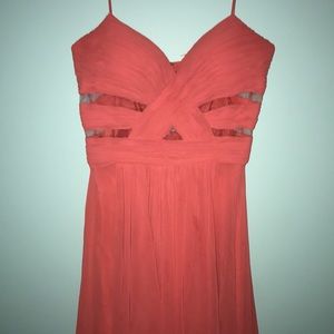 Cache high low flowy prom gown